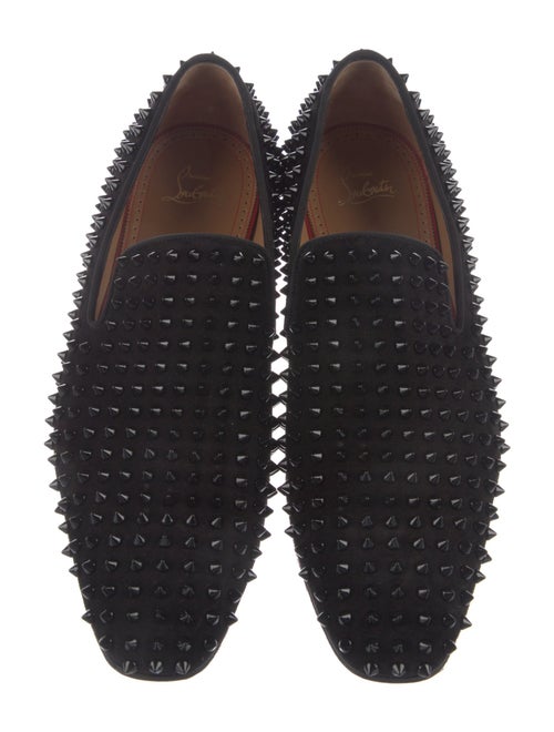 Christian Louboutin Spike Accents Suede Loafers