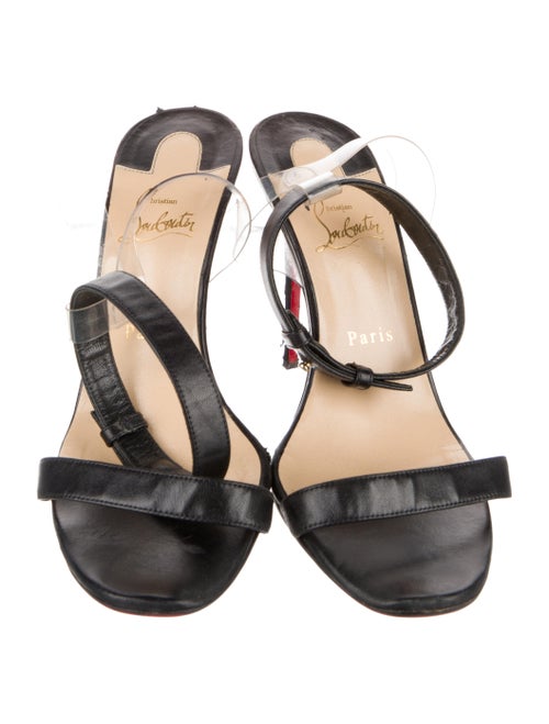 Christian Louboutin Leather Bow Accents Sandals
