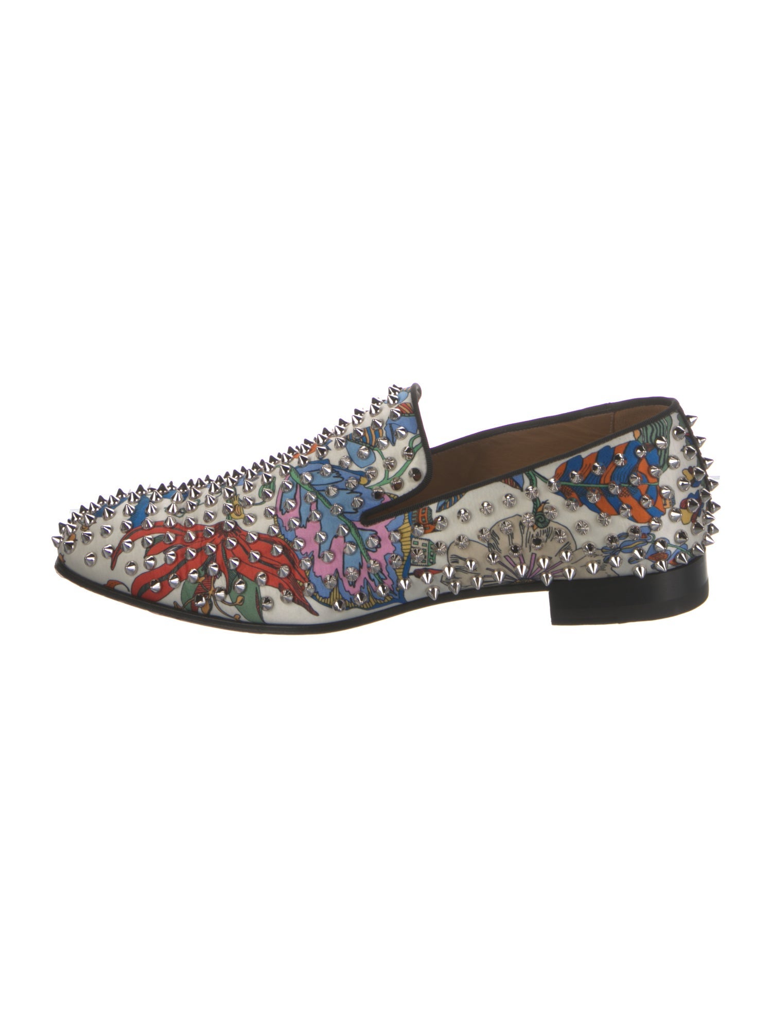 Christian Louboutin Spike Accents Leather Loafers