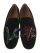 Christian Louboutin Spike Accents Velvet Loafers