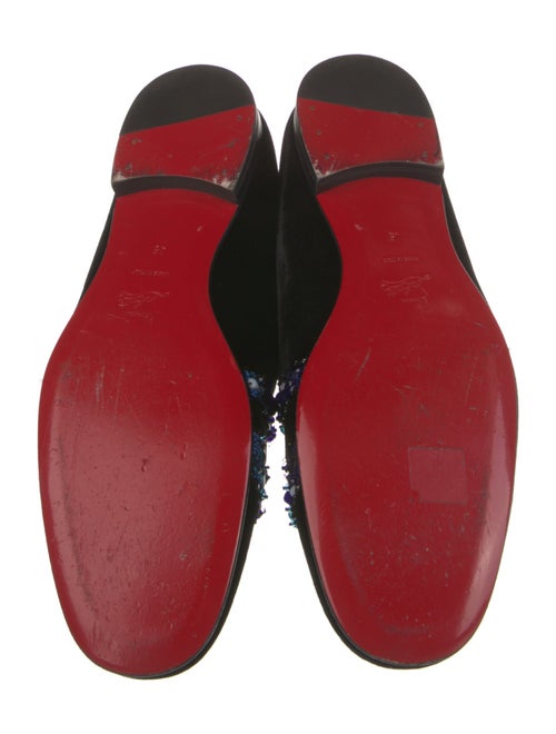Christian Louboutin Spike Accents Velvet Loafers