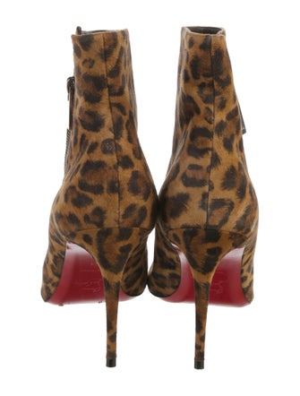 Christian Louboutin Suede Animal Print Boots