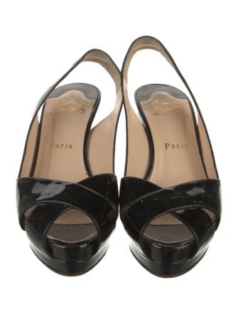 Christian Louboutin Patent Leather Slingback Pumps