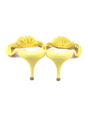 Christian Louboutin Suede Fringe Trim Accent Slides