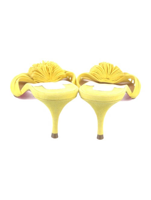 Christian Louboutin Suede Fringe Trim Accent Slides
