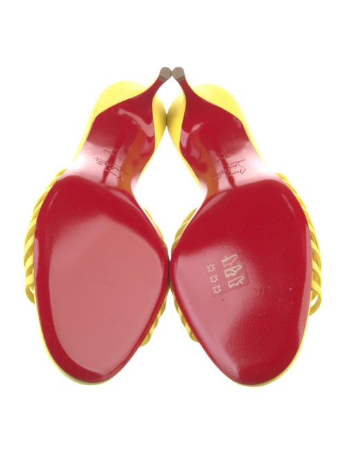 Christian Louboutin Suede Fringe Trim Accent Slides