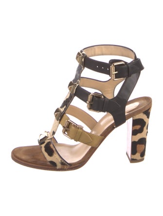 Christian Louboutin Ponyhair Animal Print Gladiator Sandals