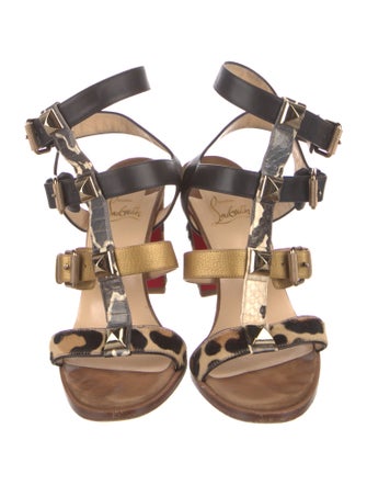 Christian Louboutin Ponyhair Animal Print Gladiator Sandals