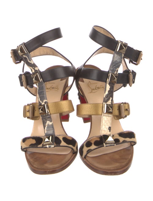 Christian Louboutin Ponyhair Animal Print Gladiator Sandals