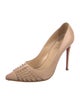 Christian Louboutin Leather Mesh Accents Pumps
