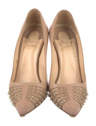 Christian Louboutin Leather Mesh Accents Pumps
