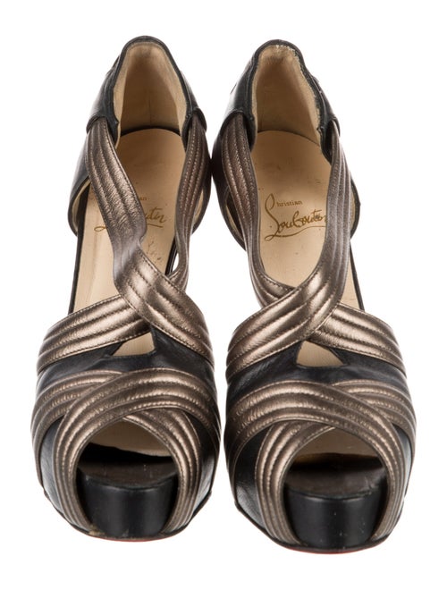 Christian Louboutin Leather Colorblock Pattern Pumps