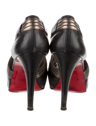 Christian Louboutin Leather Colorblock Pattern Pumps