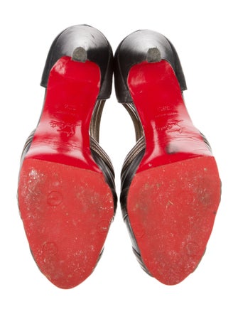 Christian Louboutin Leather Colorblock Pattern Pumps