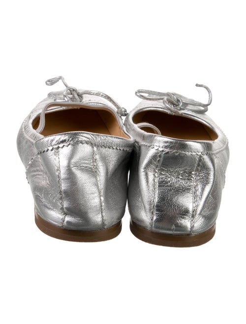 Christian Louboutin Leather Bow Accents Ballet Flats