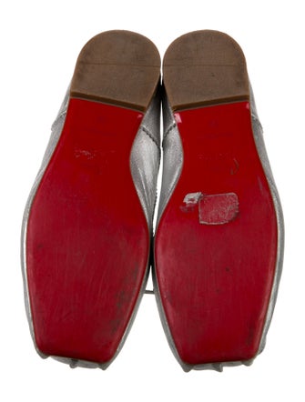 Christian Louboutin Leather Bow Accents Ballet Flats
