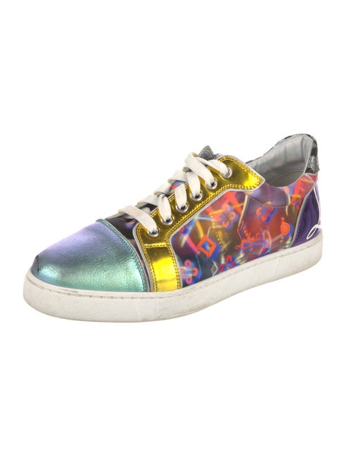 Christian Louboutin Spike Accents Patent Leather Sneakers