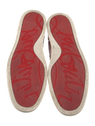 Christian Louboutin Spike Accents Patent Leather Sneakers