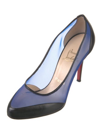 Christian Louboutin Leather Mesh Accents Pumps