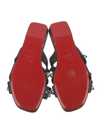 Christian Louboutin Spike Accents Leather Slides