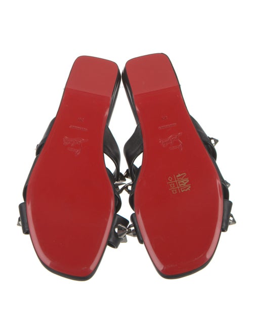Christian Louboutin Spike Accents Leather Slides