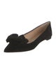 Christian Louboutin Suede Ruffle Embellishment Ballet Flats