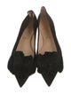 Christian Louboutin Suede Ruffle Embellishment Ballet Flats