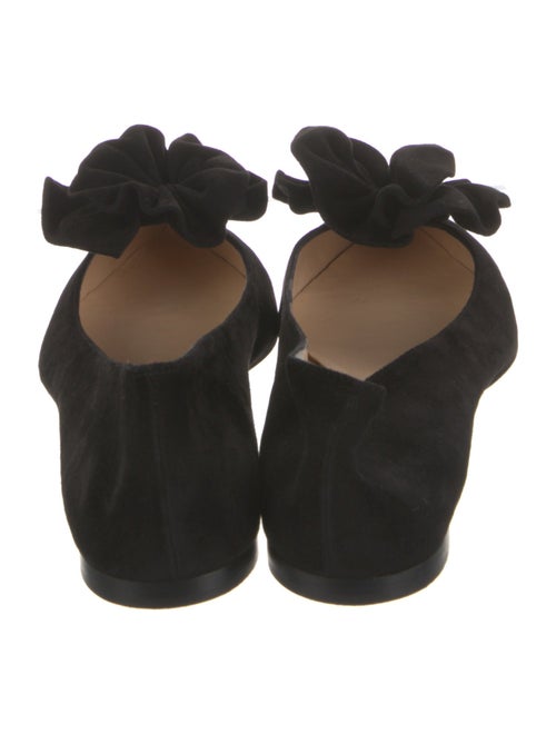 Christian Louboutin Suede Ruffle Embellishment Ballet Flats