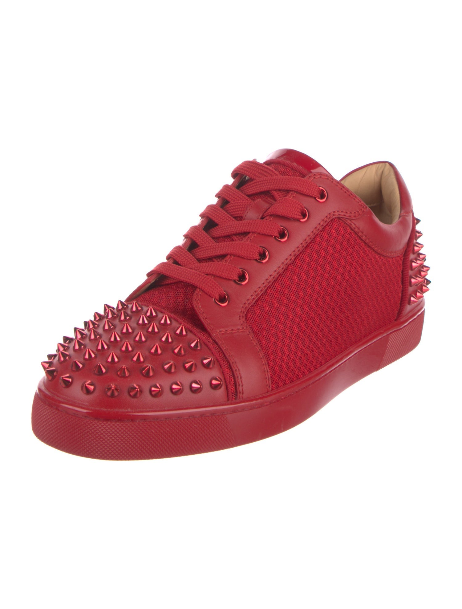 Christian Louboutin Spike Accents Mesh Sneakers