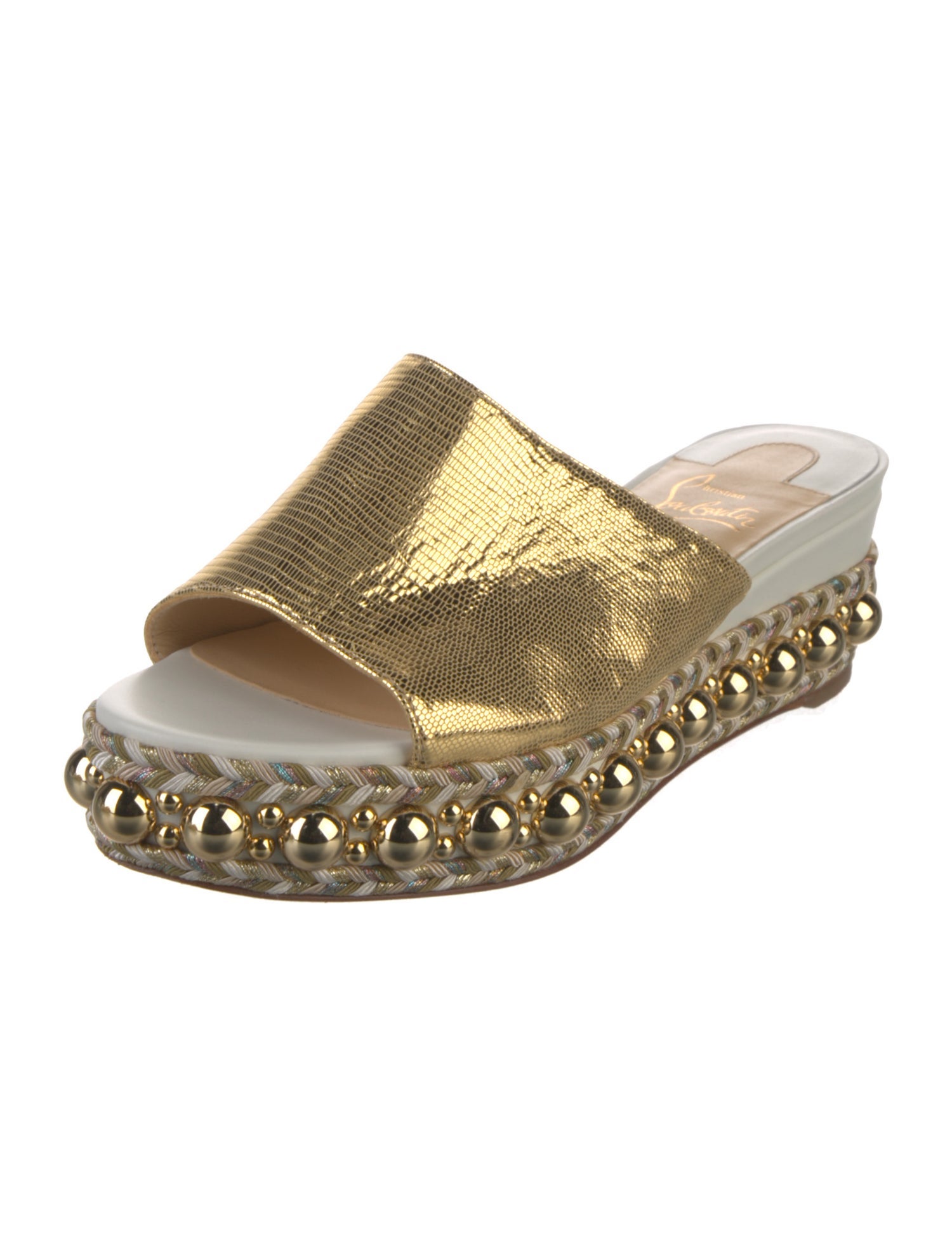 Christian Louboutin Leather Beaded Accents