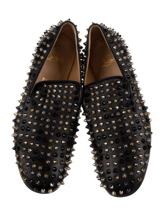 Christian Louboutin Spike Accents Leather Loafers