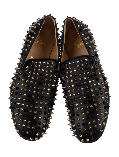 Christian Louboutin Spike Accents Leather Loafers