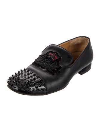 Christian Louboutin Spike Accents Leather Loafers