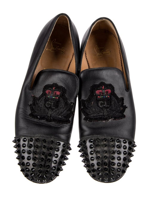 Christian Louboutin Spike Accents Leather Loafers