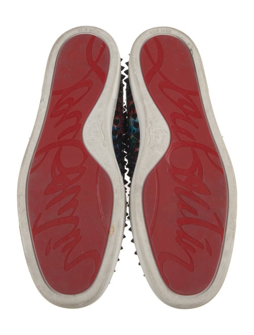 Christian Louboutin Spike Accents Patent Leather Sneakers