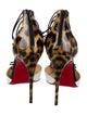 Christian Louboutin Patent Leather Animal Print T-Strap Pumps