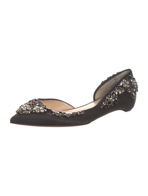 Christian Louboutin Satin Crystal Embellishments D'Orsay Flats