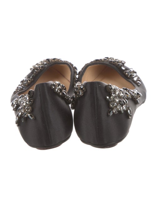Christian Louboutin Satin Crystal Embellishments D'Orsay Flats