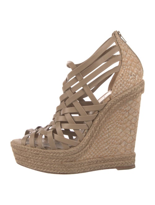 Christian Louboutin Leather Cutout Accent Espadrilles