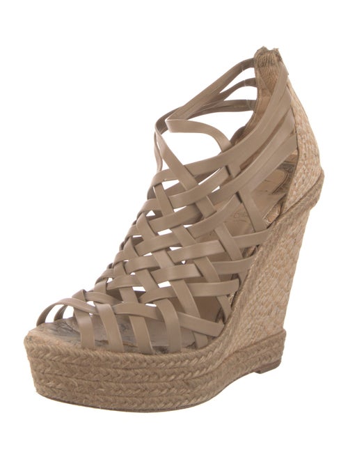 Christian Louboutin Leather Cutout Accent Espadrilles