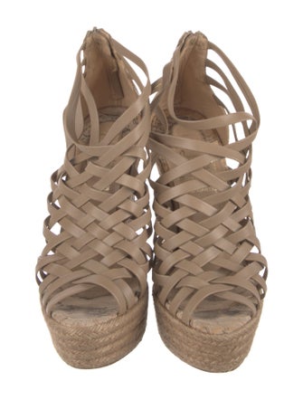 Christian Louboutin Leather Cutout Accent Espadrilles