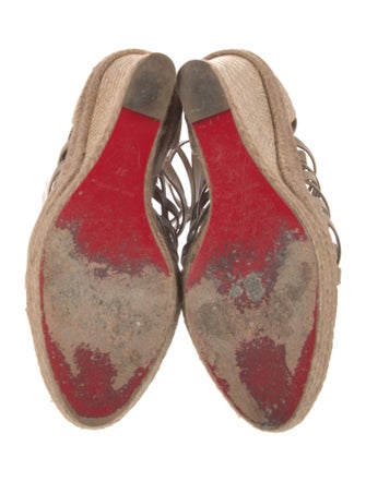 Christian Louboutin Leather Cutout Accent Espadrilles