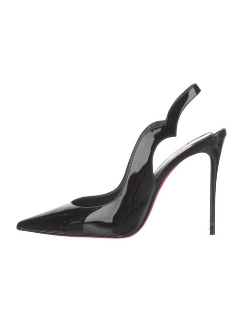 Christian Louboutin Patent Leather Cutout Accent Slingback Pumps