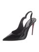 Christian Louboutin Patent Leather Cutout Accent Slingback Pumps