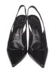 Christian Louboutin Patent Leather Cutout Accent Slingback Pumps
