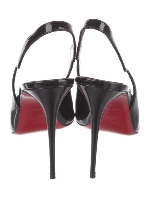 Christian Louboutin Patent Leather Cutout Accent Slingback Pumps