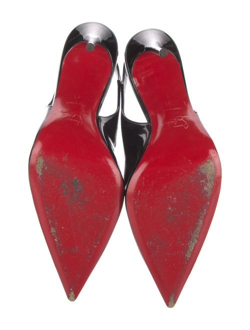 Christian Louboutin Patent Leather Cutout Accent Slingback Pumps