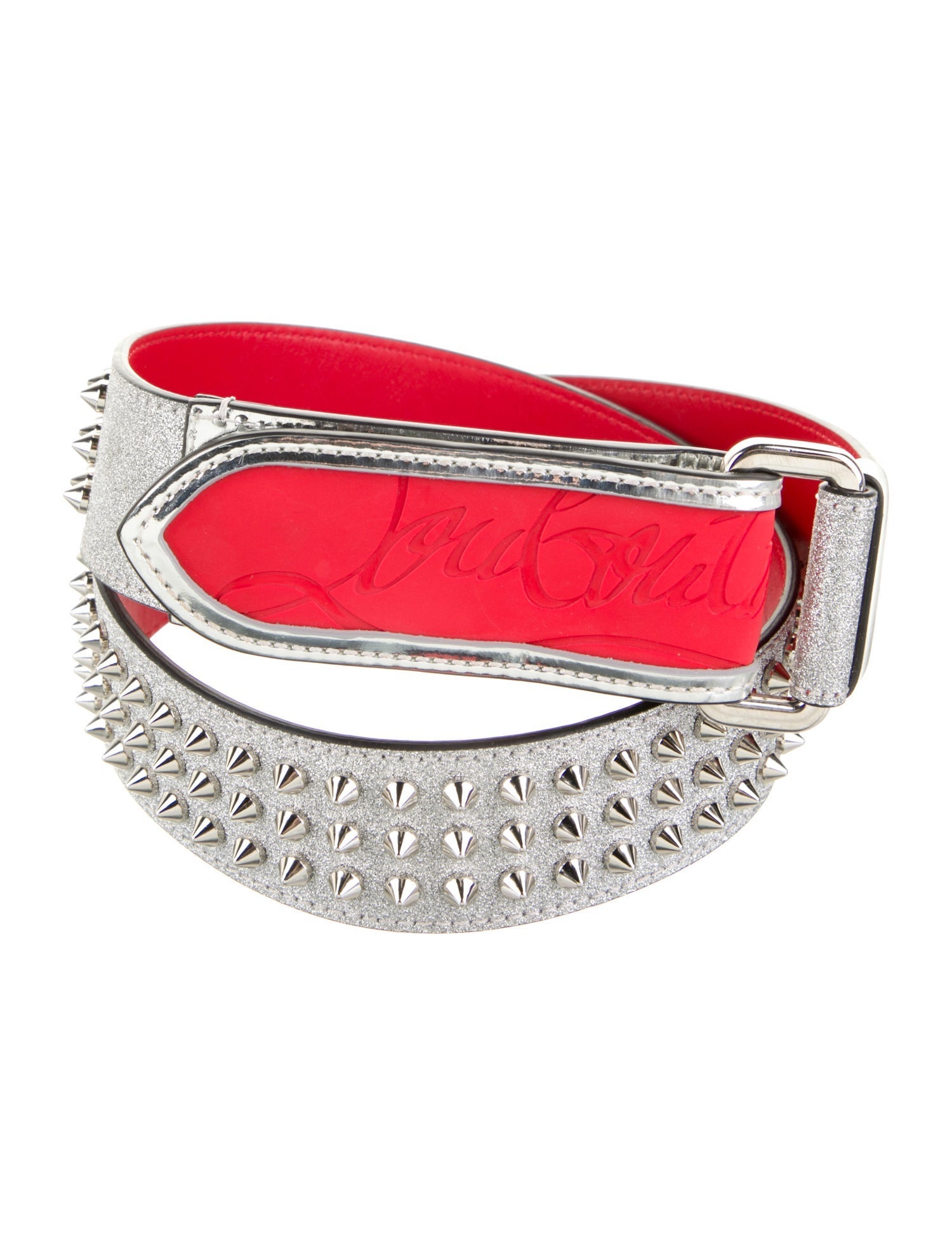 Christian Louboutin Suede Glitter Accents Waist Belt