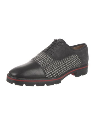 Christian Louboutin Leather Plaid Print Oxfords