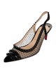 Christian Louboutin Spike Accents Leather Slingback Pumps